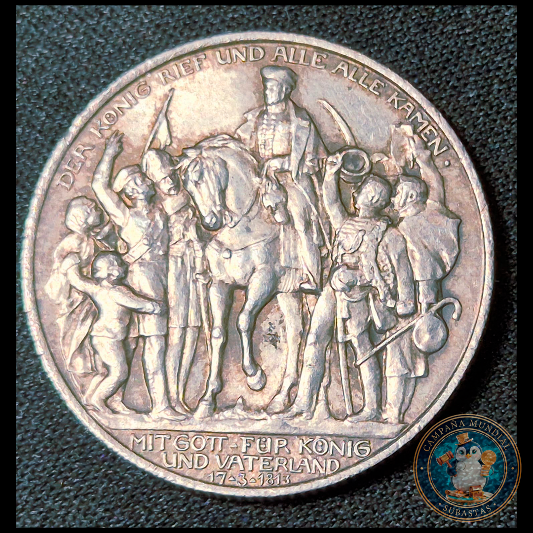 B202 .- MONEDA DE DOS(2) MARCOS IMPERIO ALEMÁN AÑO:1913 LEY 0.9 Gr.11.4  EMISIÓN: 1.5 MILL.  ALEMANIA