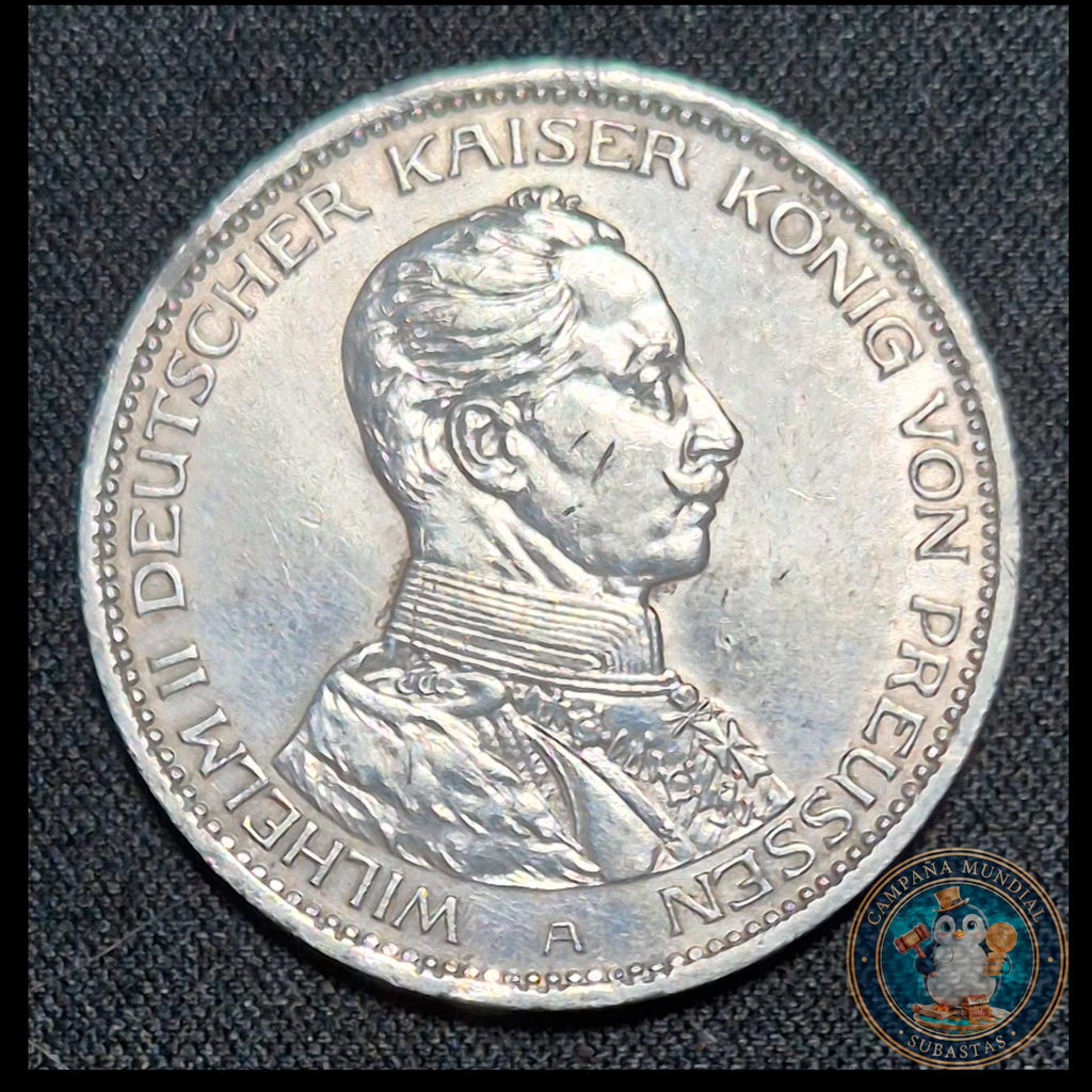 B205 .- MONEDA DE DOS(2) MARCOS IMPERIO ALEMÁN AÑO:1913 LEY 0.9 Gr.11.4  EMISIÓN: 1.5 MILL.  ALEMANIA