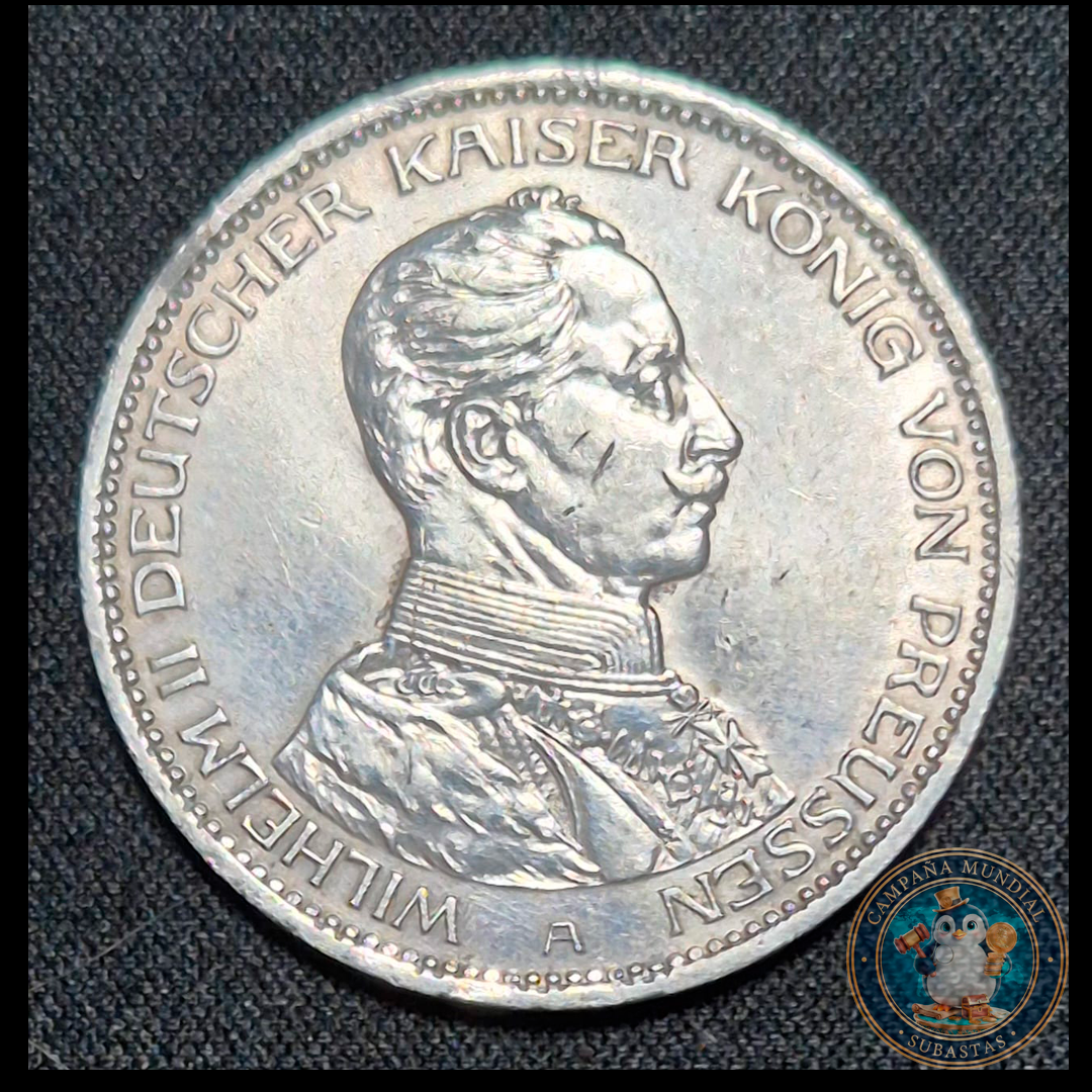 B205 .- MONEDA DE DOS(2) MARCOS IMPERIO ALEMÁN AÑO:1913 LEY 0.9 Gr.11.4  EMISIÓN: 1.5 MILL.  ALEMANIA