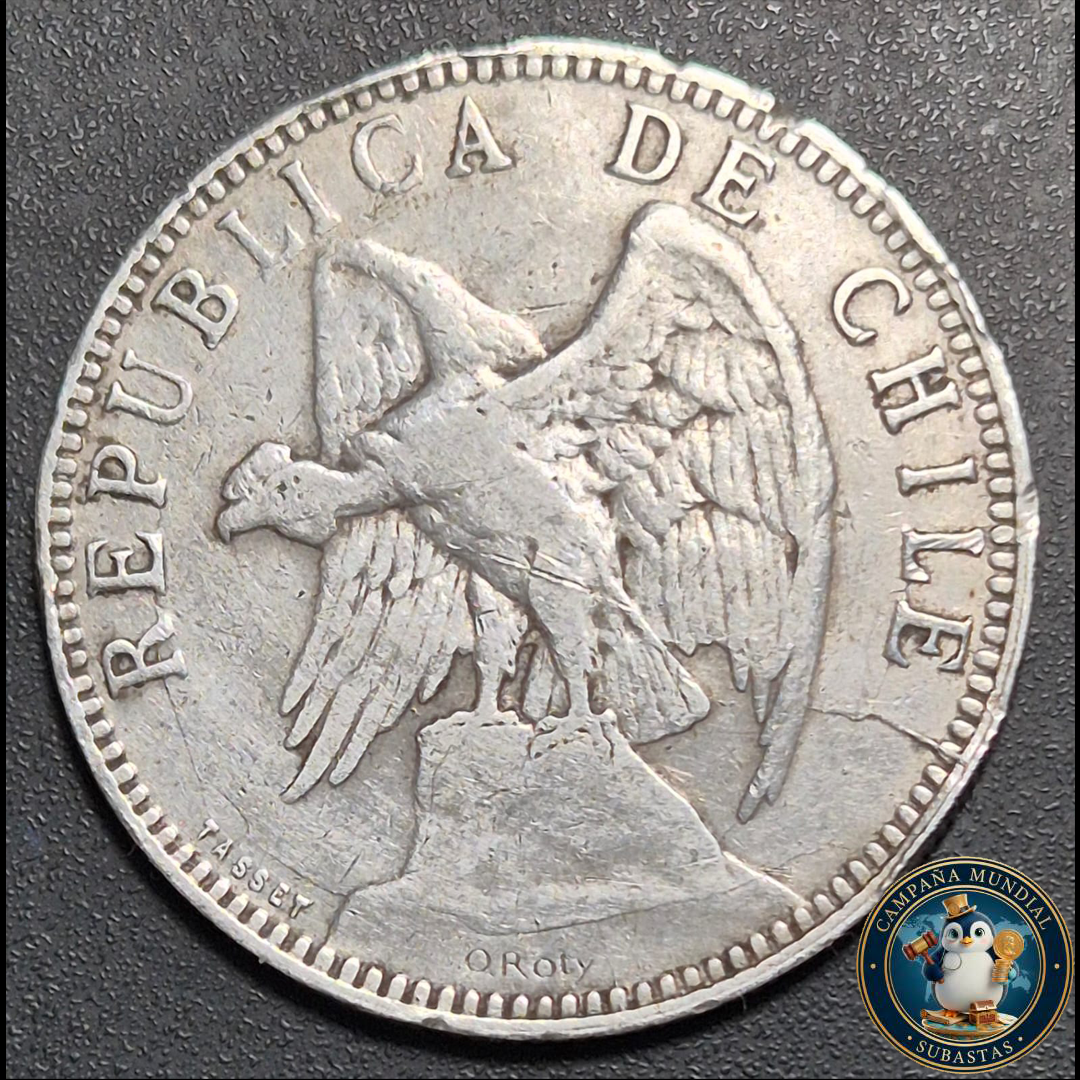 A1003 MONEDA DE UN PESO, AÑO 1895   VF  CHILE