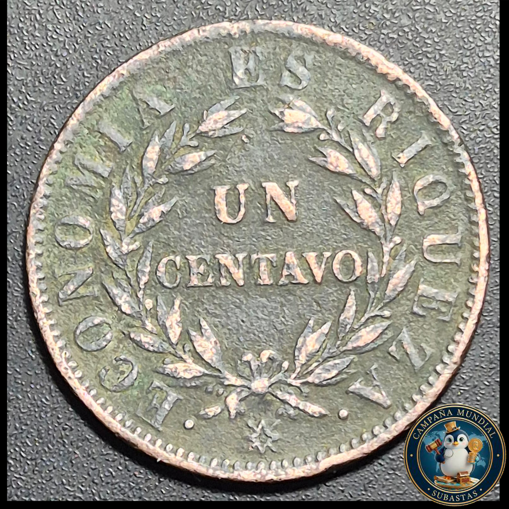 A1007 MONEDA DE UN CENTAVO DEL AÑO 1853   VF++  CHILE