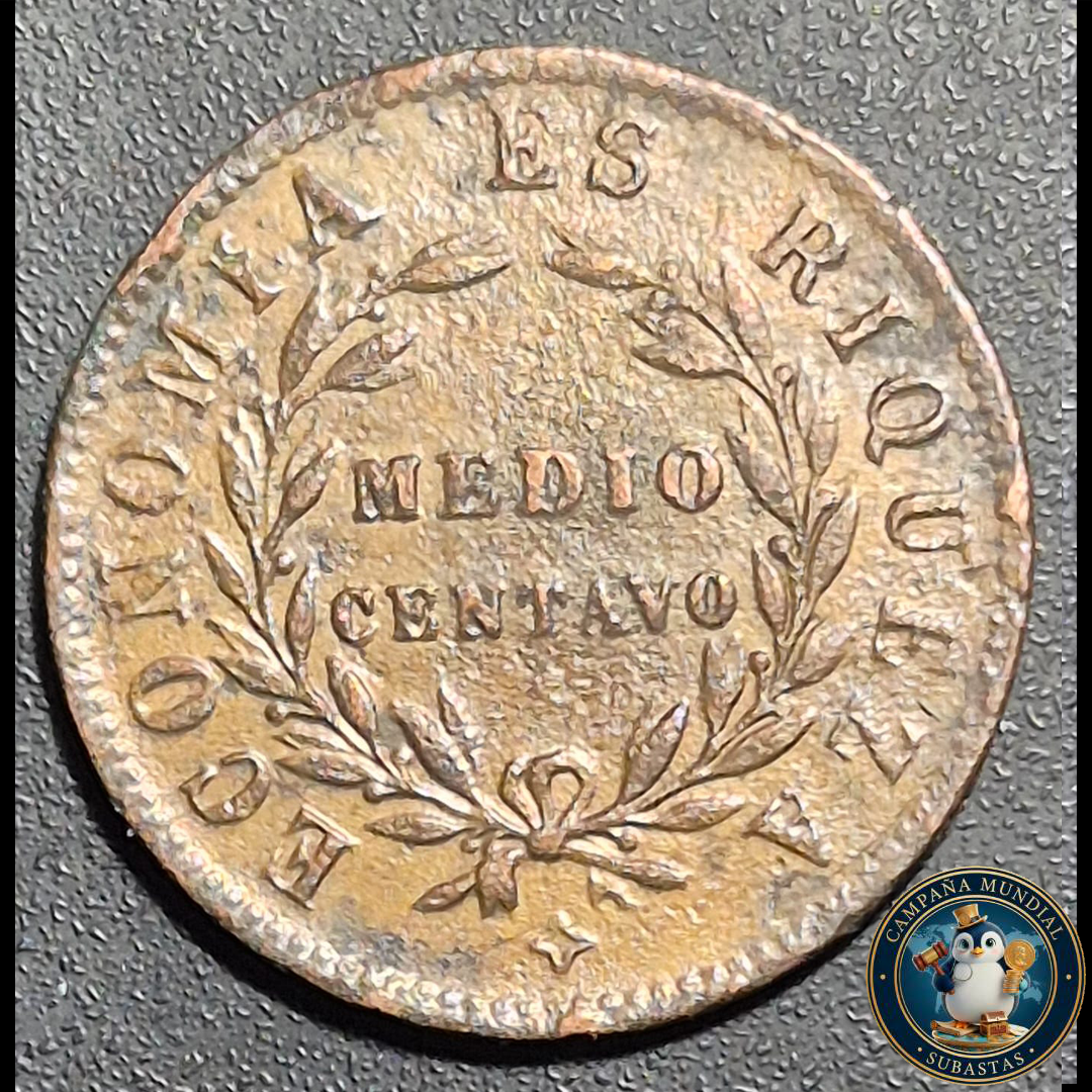 A1008 MONEDA DE MEDIO CENTAVO DEL AÑO 1853   VF++  CHILE