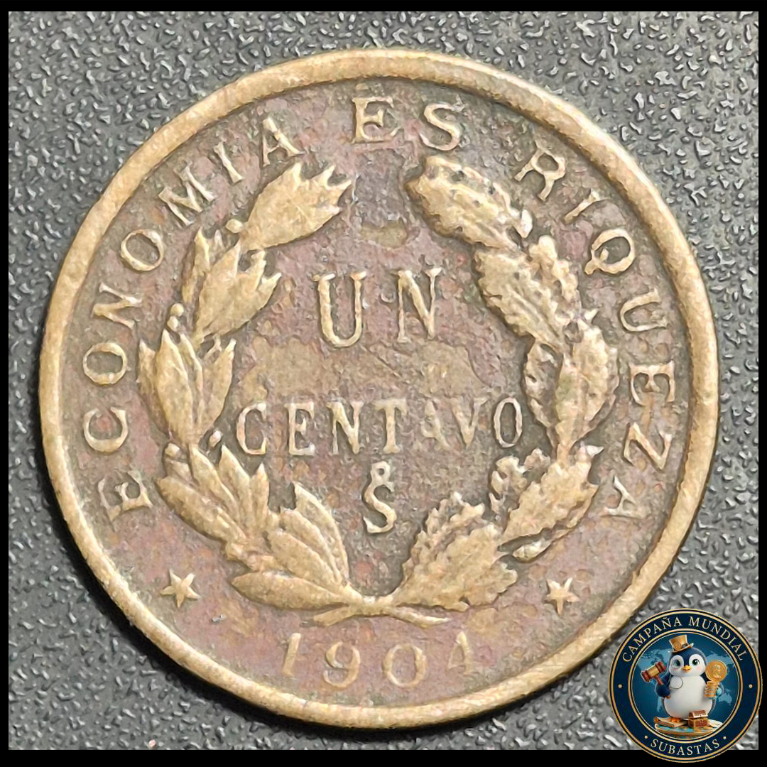 A1009 MONEDA DE CENTAVO DEL AÑO 1904   XF  CHILE