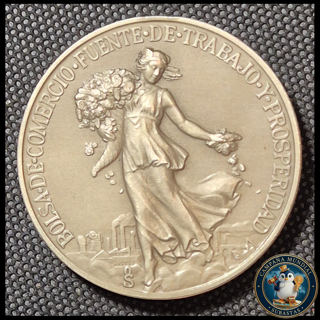 A1011 MEDALLA CONMEMORATIVA DE LOS CIEN AÑOS (1893-1993) DE LA BOLSA DE COMERCIO DE SANTIAGO     CHILE