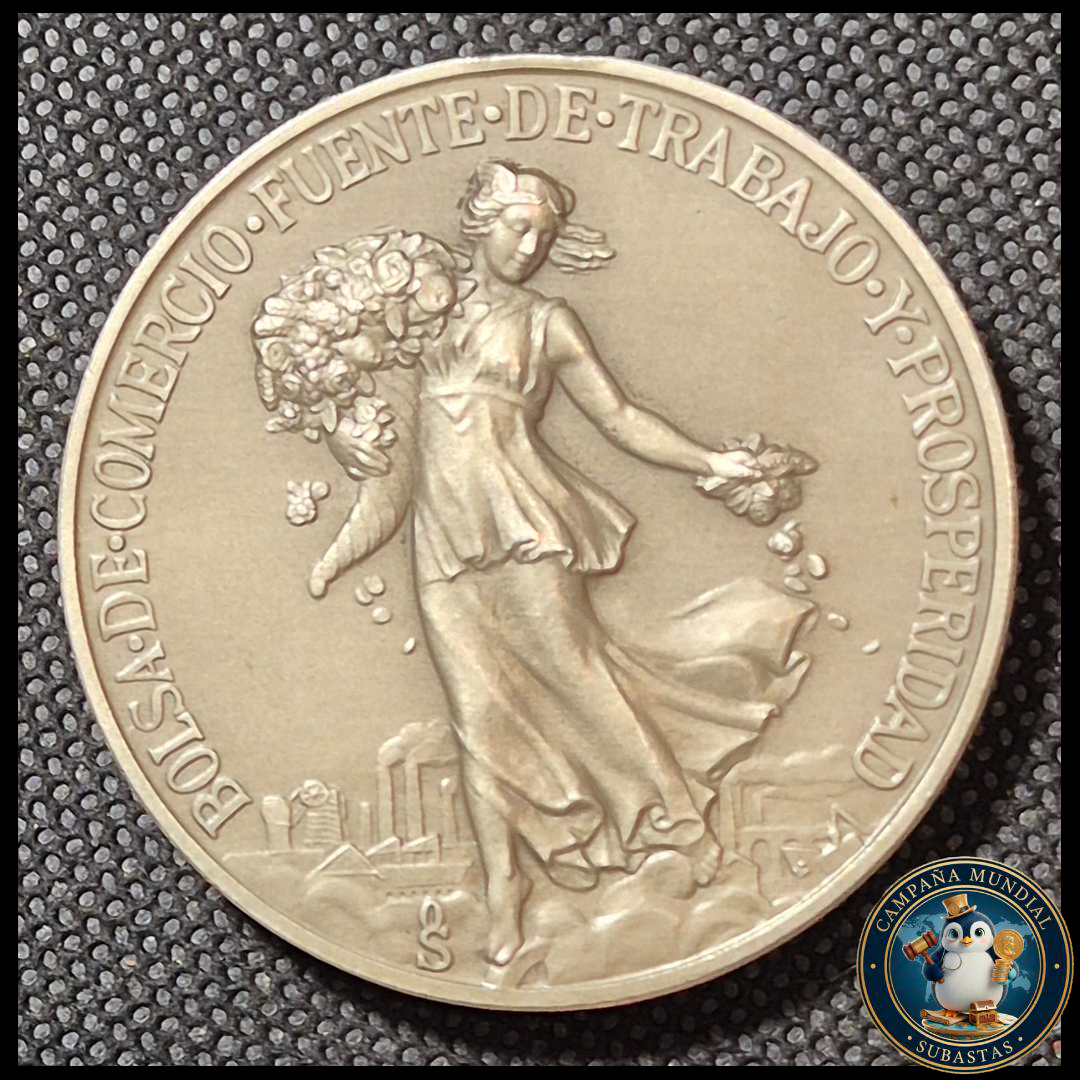 A1011 MEDALLA CONMEMORATIVA DE LOS CIEN AÑOS (1893-1993) DE LA BOLSA DE COMERCIO DE SANTIAGO     CHILE