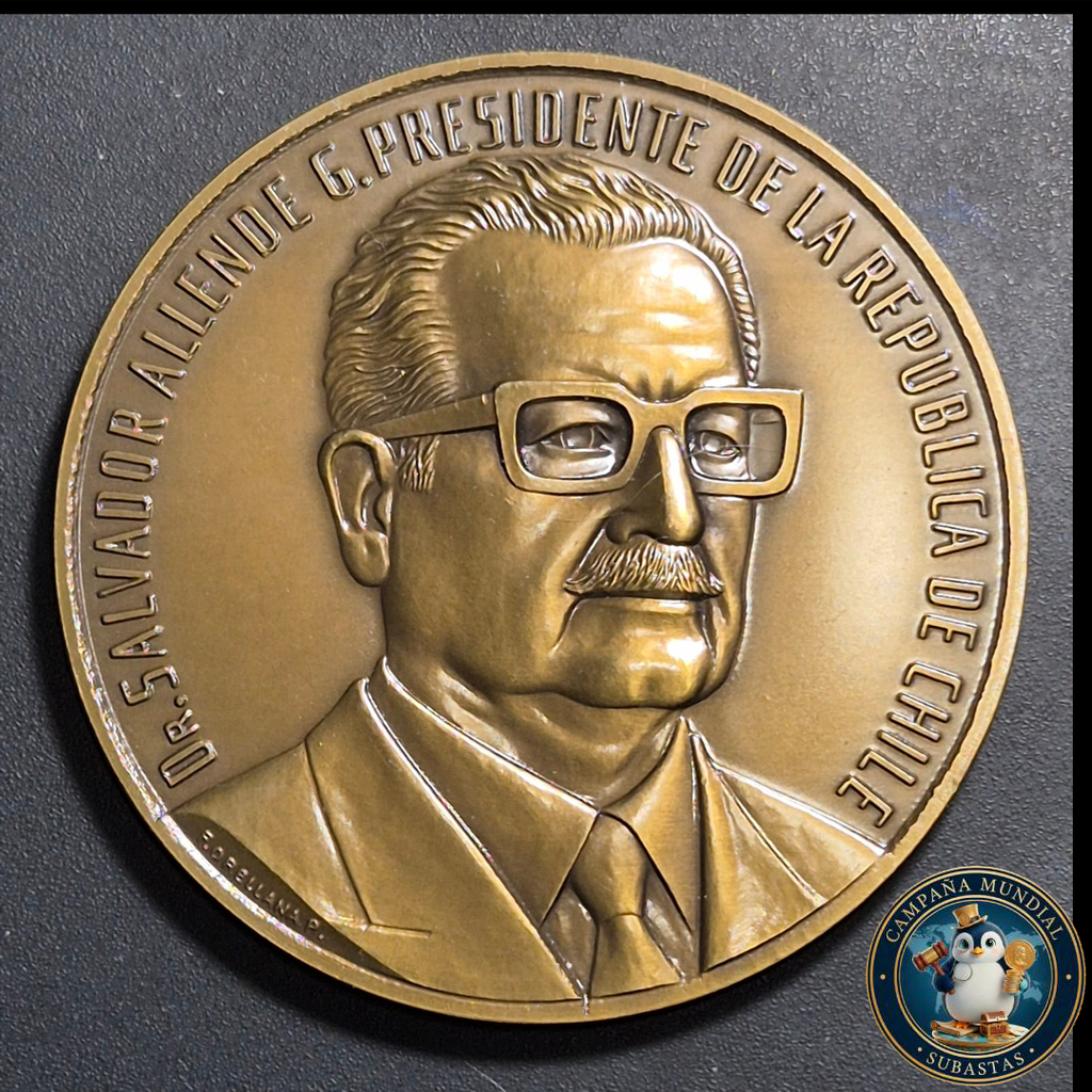 A1017 MEDALLA EN HONOR AL PRESIDENTE SALVADOR ALLENDE G.  (1970-1973)     CHILE