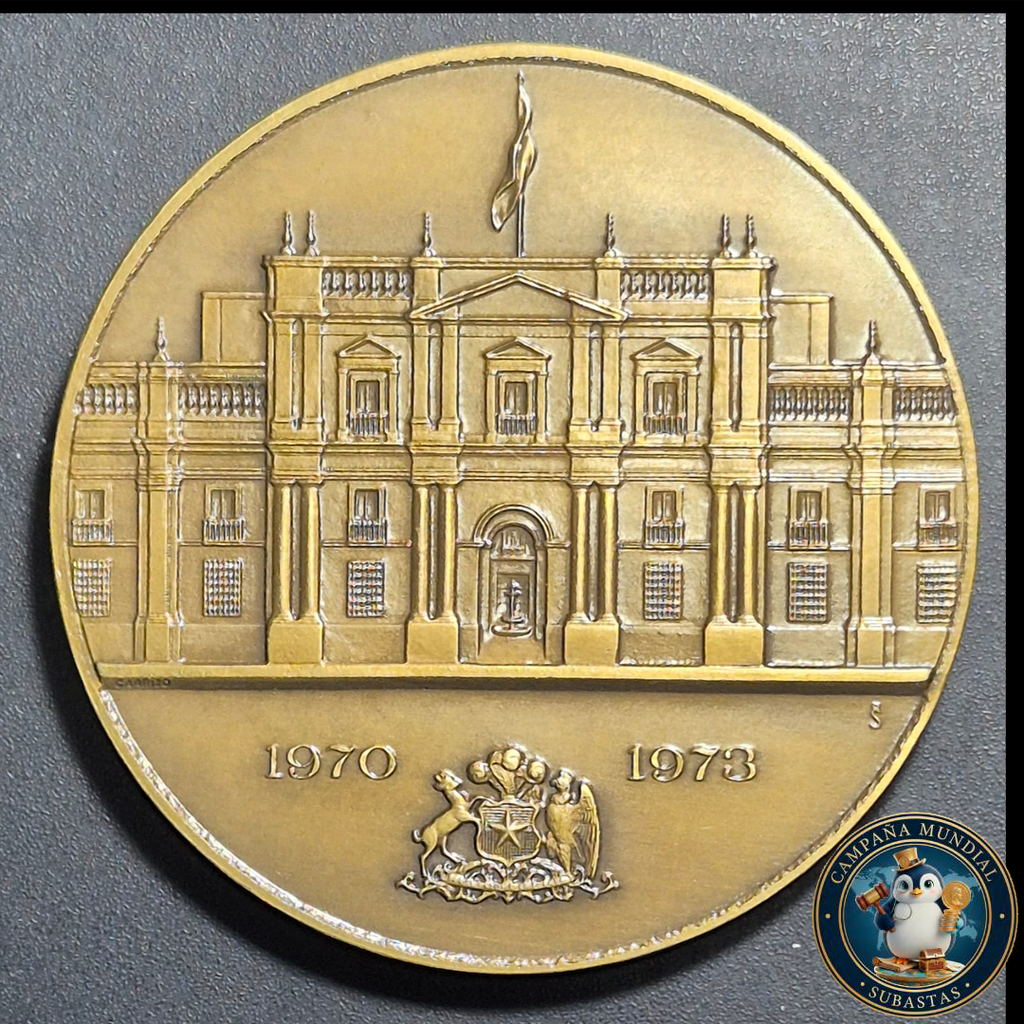 A1017 MEDALLA EN HONOR AL PRESIDENTE SALVADOR ALLENDE G.  (1970-1973)     CHILE