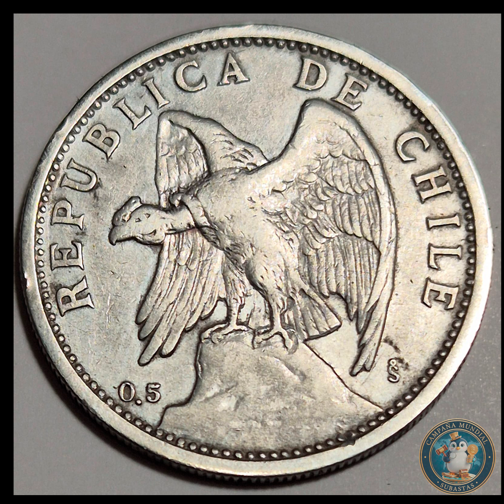 A101 .- MONEDA DE UN PESO AÑO: 1927  8.9Gr   LEY:0.5  (UNO DELGADO)  XF+  CHILE