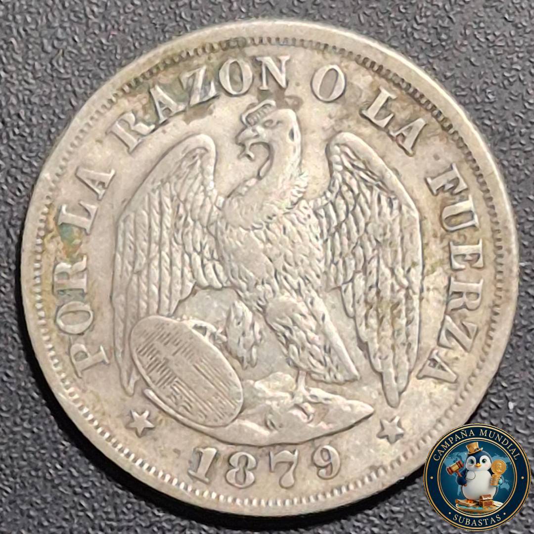A1035 MONEDA DE 20 CENTAVOS AÑO: 1879   XF. CHILE