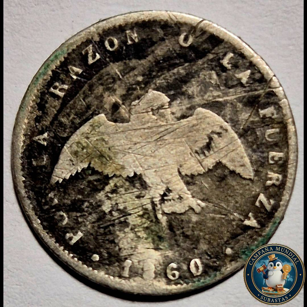 A1043 MONEDA DE 1/2 DÉCIMO AÑO: 1860   VF-   CHILE