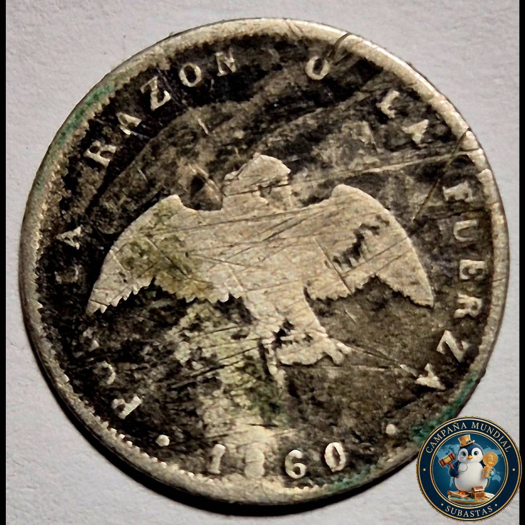 A1043 MONEDA DE 1/2 DÉCIMO AÑO: 1860   VF-   CHILE