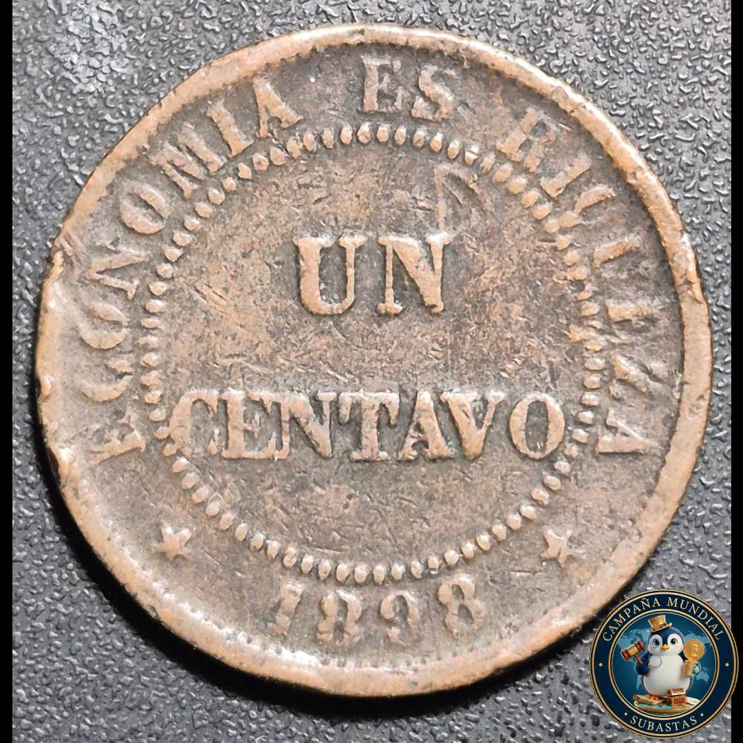 A1045 MONEDA DE UN CENTAVO (COBRE)  AÑO: 1898      XF-    CHILE