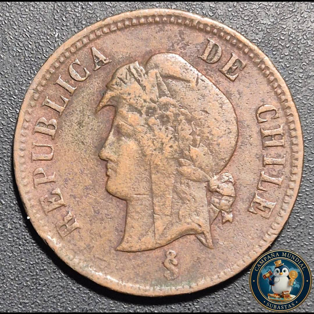 A1049 MONEDA DE DOS y MEDIO CENTAVOS (COBRE)  AÑO: 1898     XF    CHILE