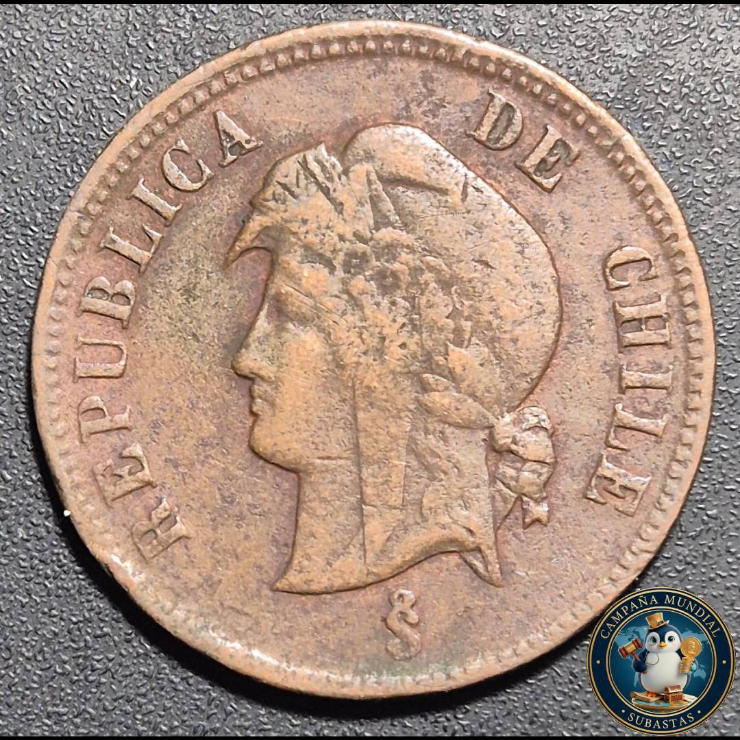 A1049 MONEDA DE DOS y MEDIO CENTAVOS (COBRE)  AÑO: 1898     XF    CHILE