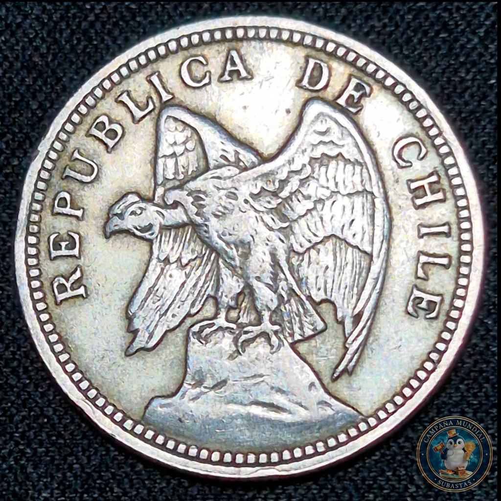 A104 .- MONEDA DE UN PESO  AÑO: 1932  6Gr  LEY: 0.4     XF+    CHILE