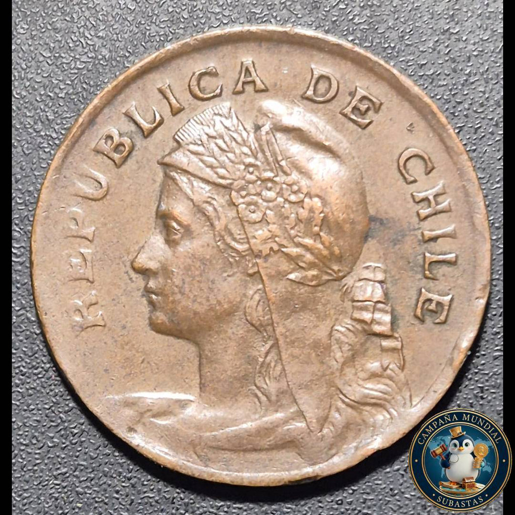 A1051 MONEDA DE DOS y MEDIO CENTAVOS (COBRE)  AÑO: 1908     XF+   CHILE