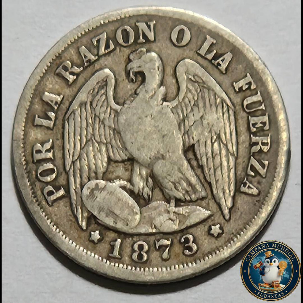 A1054 MONEDA DE UN DÉCIMO.   AÑO: 1873   XF+   CHILE