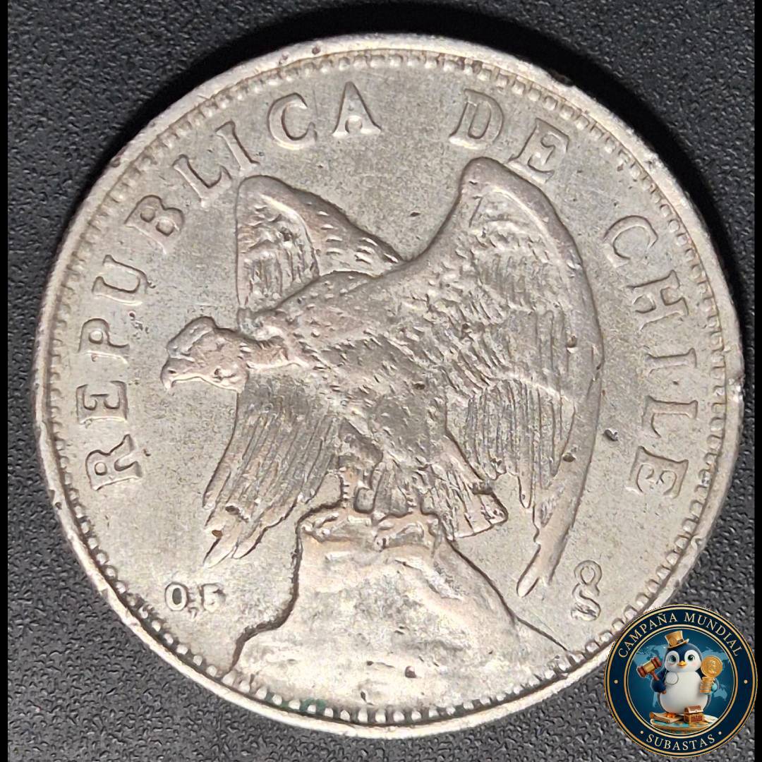A1056 MONEDA DE DOS PESOS , AÑO 1927   XF  CHILE