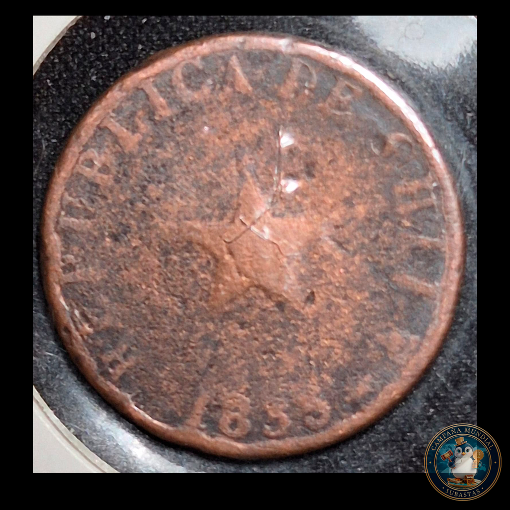 A107 .- MONEDA DE MEDIO CENTAVO EN COBRE (COSPEL GRUESO)  AÑO: 1835    F   CHILE