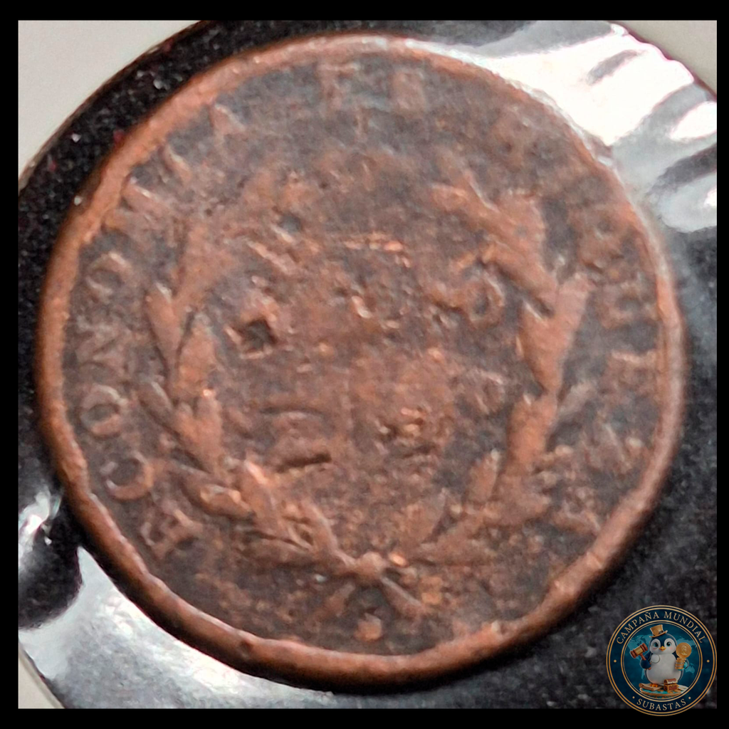 A107 .- MONEDA DE MEDIO CENTAVO EN COBRE (COSPEL GRUESO)  AÑO: 1835    F   CHILE