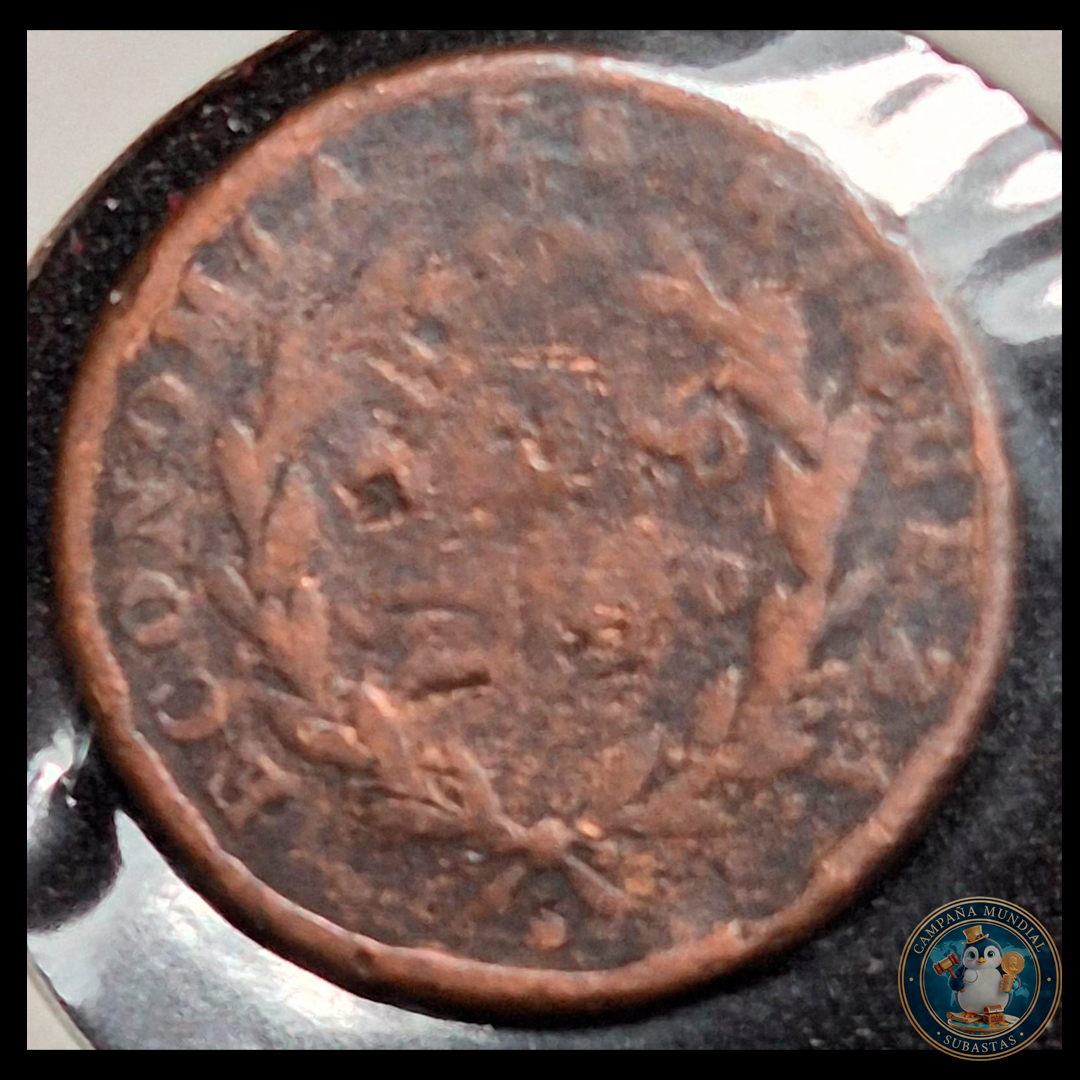 A107 .- MONEDA DE MEDIO CENTAVO EN COBRE (COSPEL GRUESO)  AÑO: 1835    F   CHILE