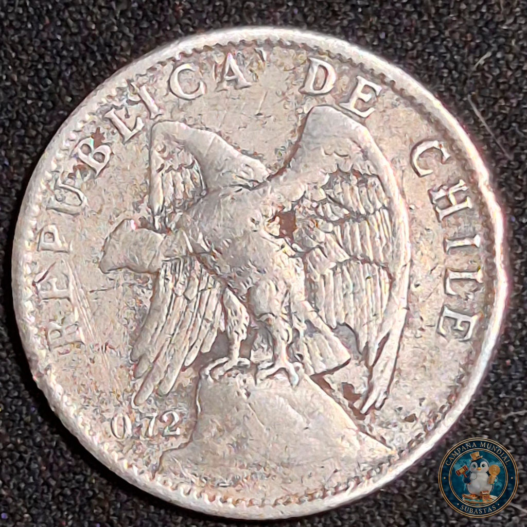 A109 .- MONEDA DE UN PESO AÑO: 1910  11.6Gr  LEY: 0.9      VF-   CHILE