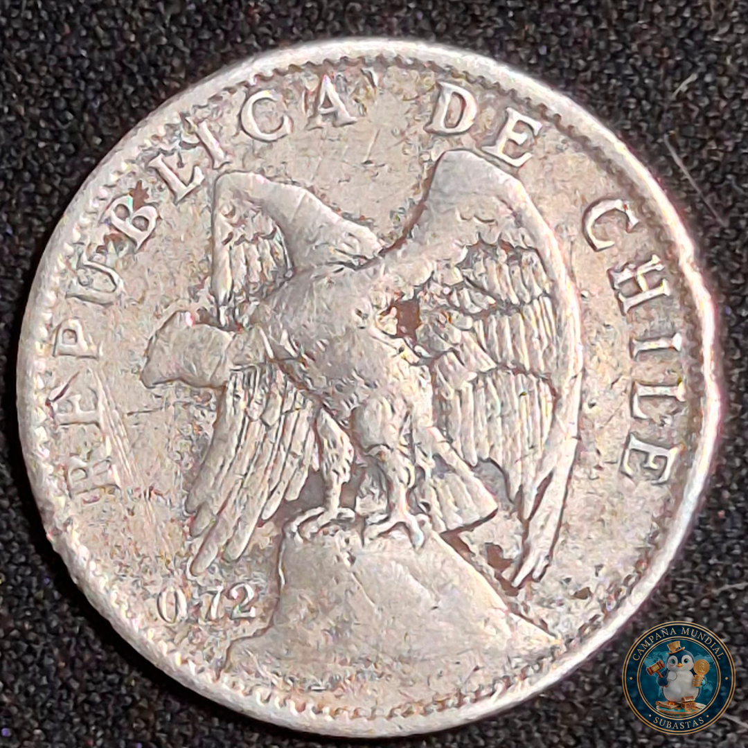 A109 .- MONEDA DE UN PESO AÑO: 1910  11.6Gr  LEY: 0.9      VF-   CHILE