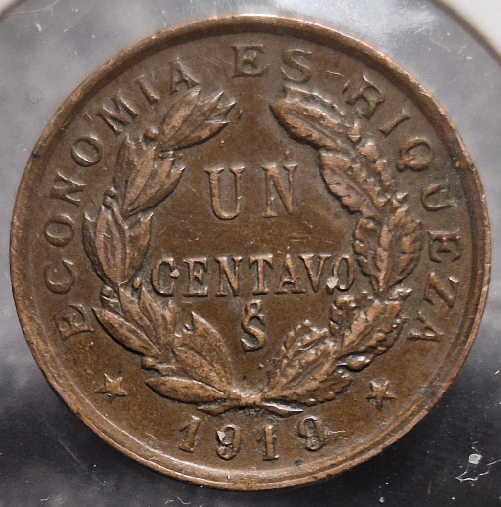A118 .- MONEDA DE UN CENTAVO AÑO: 1919   XF+   CHILE