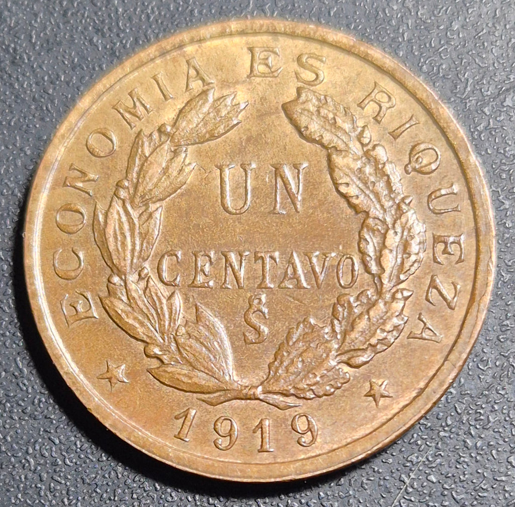 A526 .- MONEDA DE UN CENTAVO  AÑO 1919    XF+   CHILE