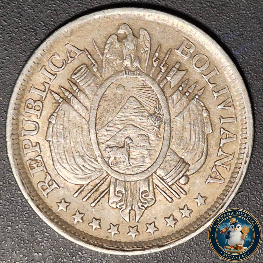 B1105 MONEDA DE MEDIO BOLIVIANO (50 CENT). LEY 0,9  AÑO: 1898   XF+    BOLIVIA