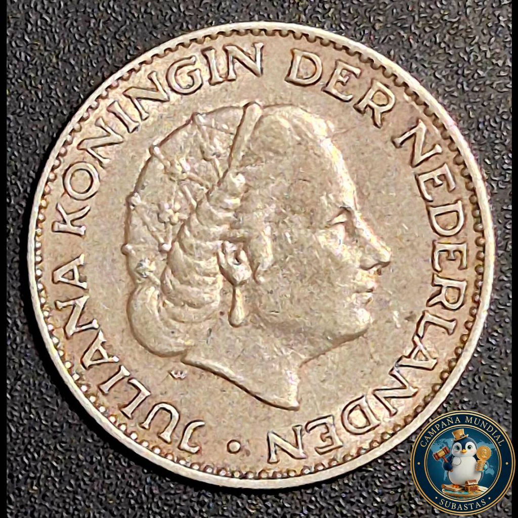 B1107 MONEDA DE 1 FLORÍN NEDERLANDES (PAISES BAJOS) PLATA  LEY 0,720 6,4Gr  AÑO: 1956     PAISES BAJOS
