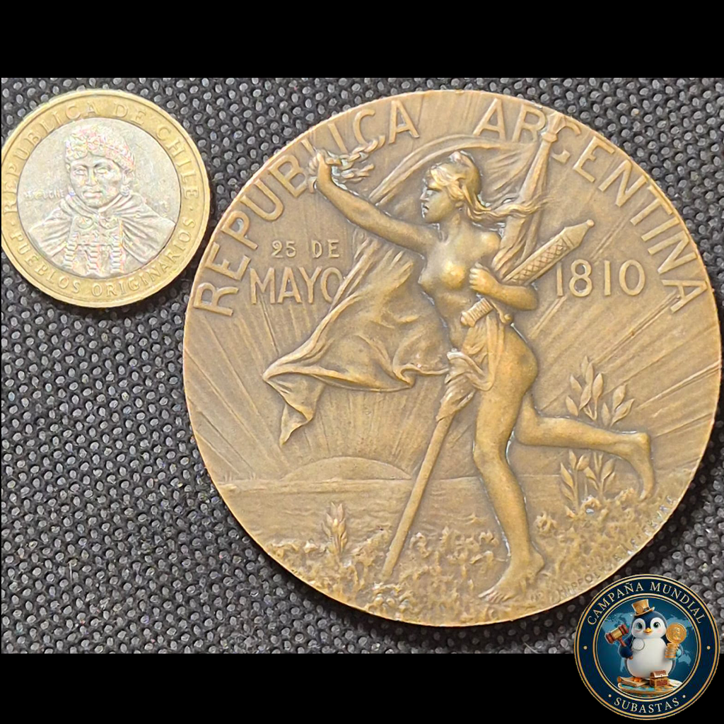 B1112 MEDALLA CONMEMORATIVA DEL CENTENARIO DE LA INDEPENDENCIA FECHA: 25 DE MAYO DE 1910. ARGENTINA