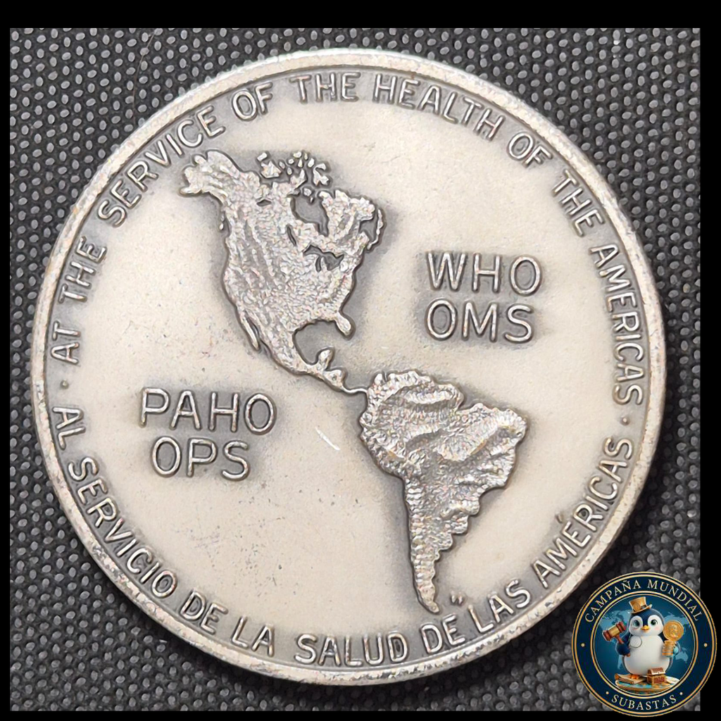 B1113 MEDALLA EN HONOR A LA ORGANIZACIÓN DE SALUD DE LAS AMERICAS CORRESPONDIENTE A LA OMS. 27 DE SEPTIEMBRE DE 1965