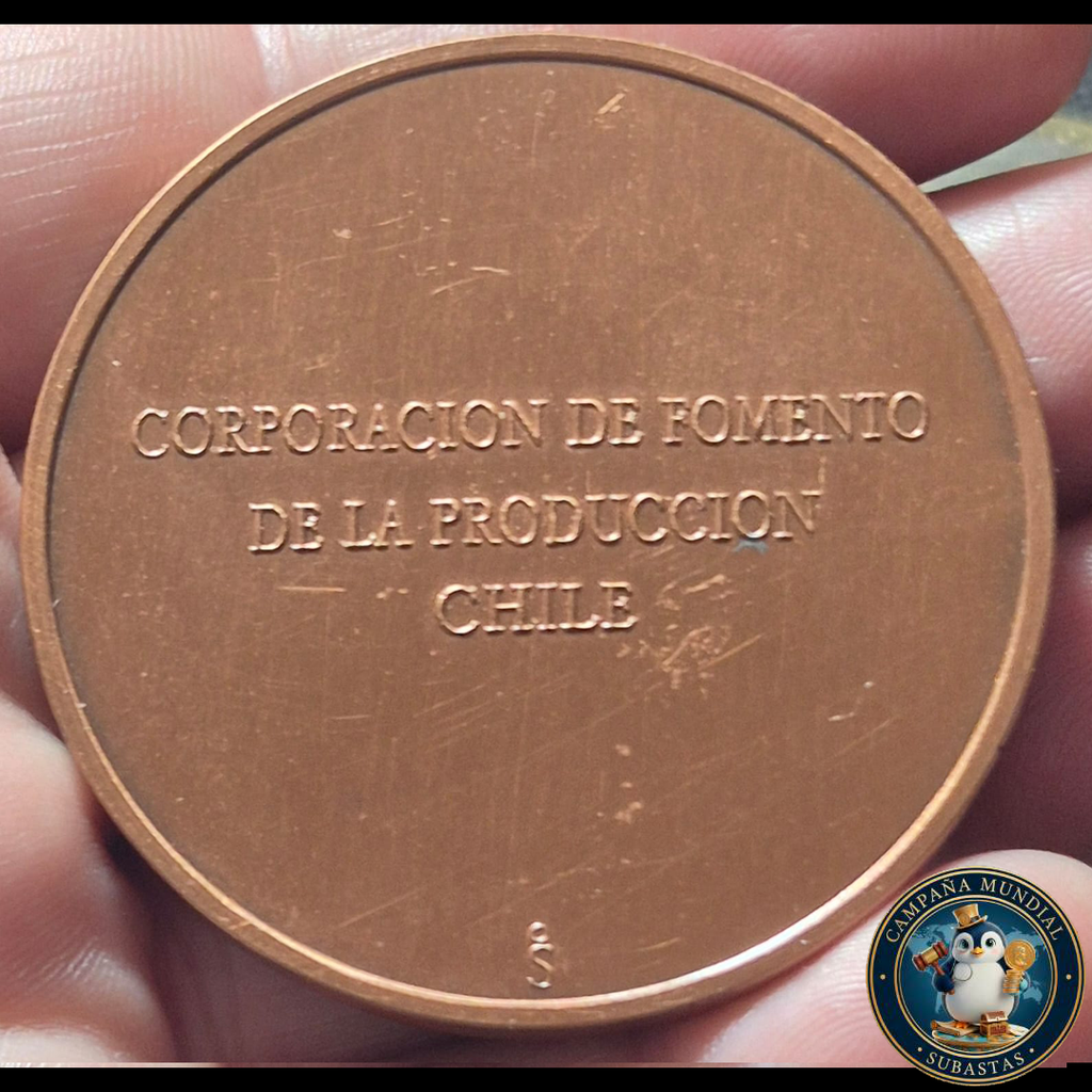 B1118 MEDALLA DE LA CORPORACIÓN DE FOMENTO DE LA PRODUCCIÓN.  EN SU CAJA     CHILE