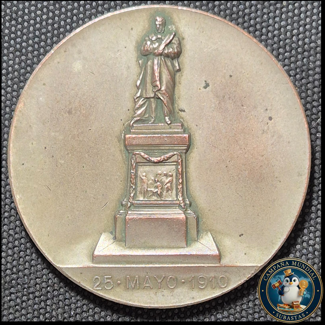 B1121 MEDALLA EN HOMENAJE A NIOLAS RODRIGUEZ PEÑA. 25 DE MAYO DE 1910    ARGENTINA