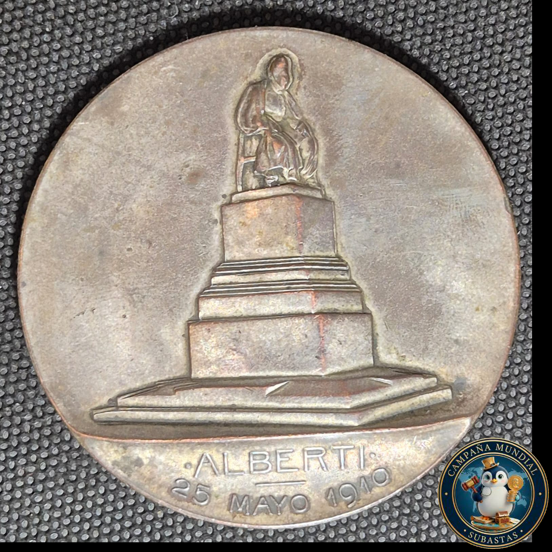 B1122 MEDALLA EN HOMENAJE A ALBERTI. JUNTA GUBERNATIVA 25 DE MAYO DE 1910    ARGENTINA