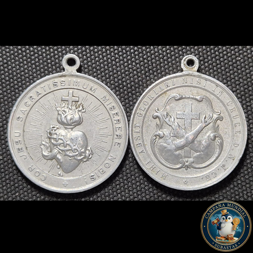 B1123 MEDALLA EN ALUMINIO. MARIA AUXILIUM HRISTIANO. RUM