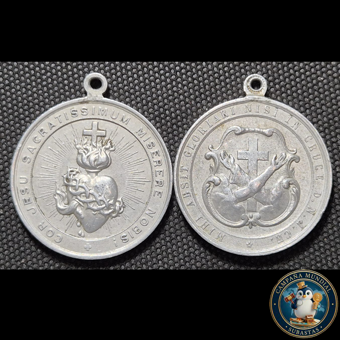 B1123 MEDALLA EN ALUMINIO. MARIA AUXILIUM HRISTIANO. RUM
