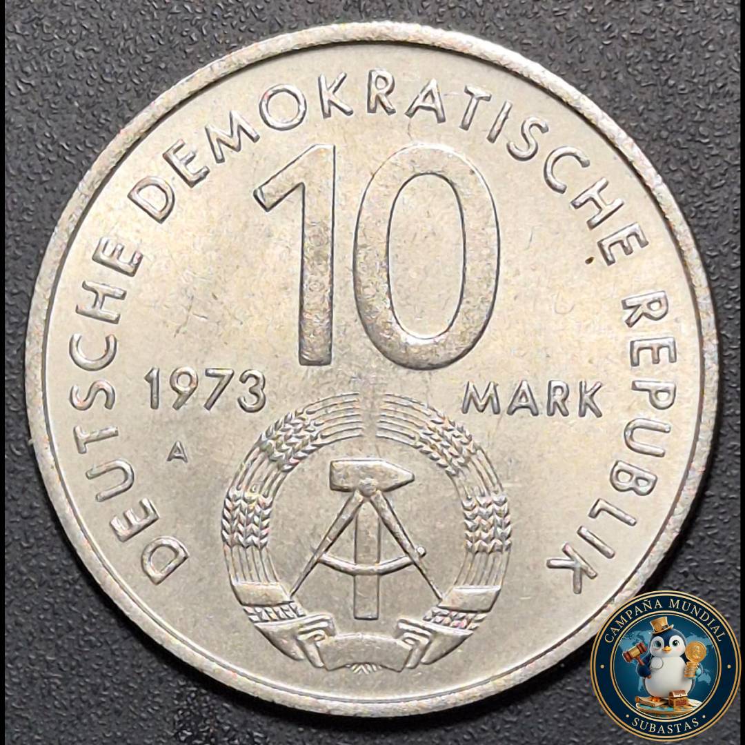 B1125 MONEDA DE 10 MARCPS DE EX ALEMANIA ORIENTAL (DDR) AÑO: 1973. UNC   ALEMANIA