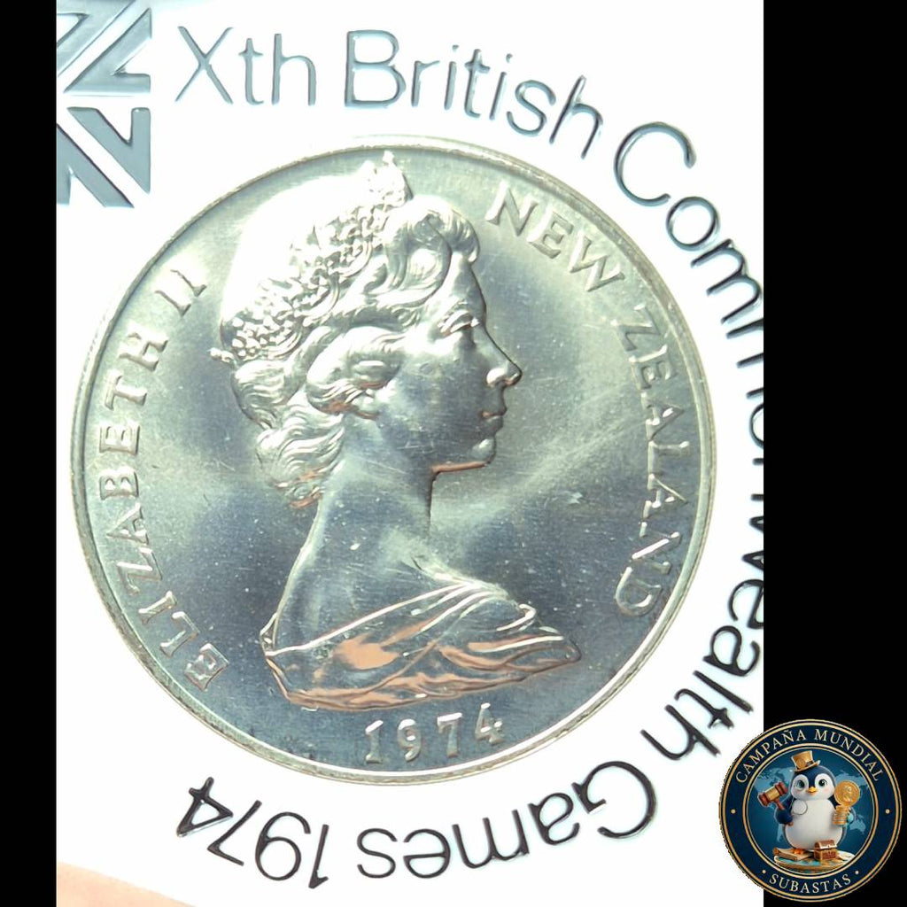 B1132 MONEDA DE UN DÓLAR CONMEMORATIVA DE LOS JUEGOS DE LA COMUNIDAD BRITANICA   AÑO: 1974     REINO UNIDO