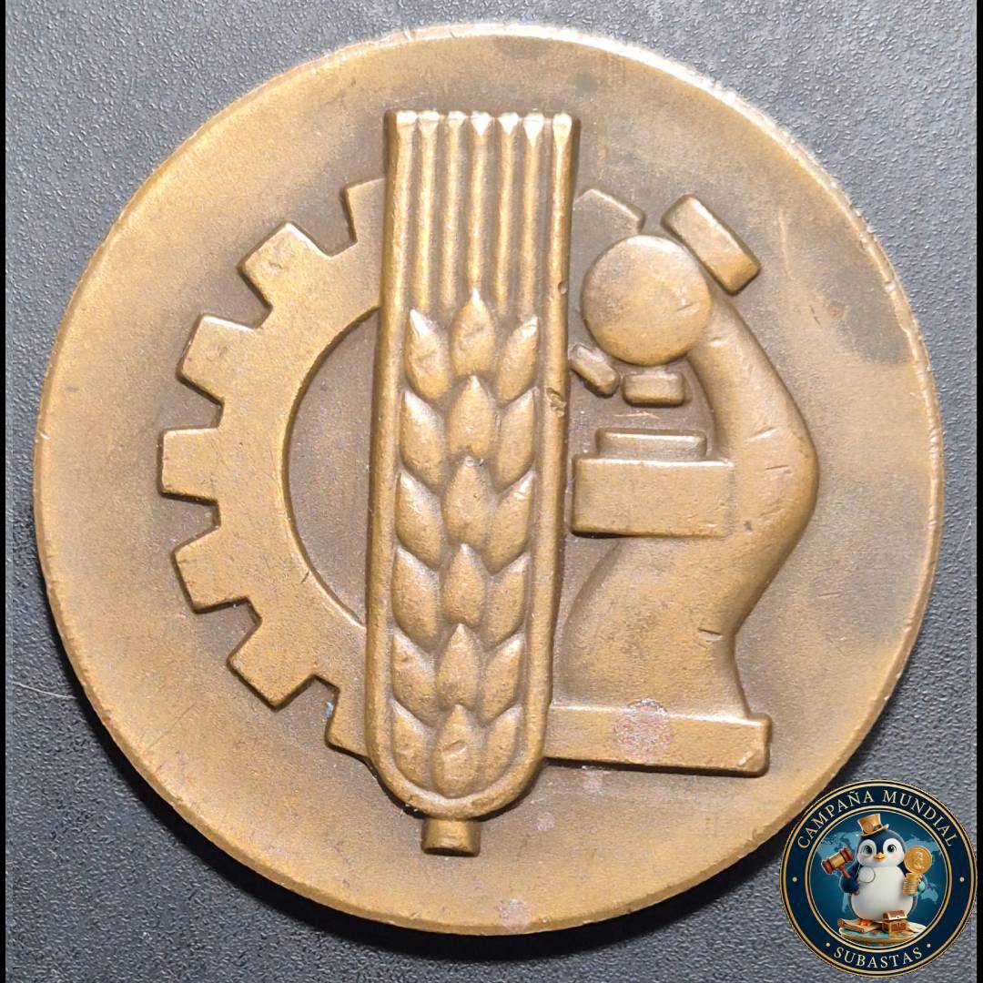 B1145 MEDALLA DE BROCE DE EGIPTO. CONMEMORATIVA DE LA UNIVERSIDAD DE CIENCIAS AGRICOLAS. UNIVERSIDAD DE GÒDÒLLÒ.     EGIPTO.