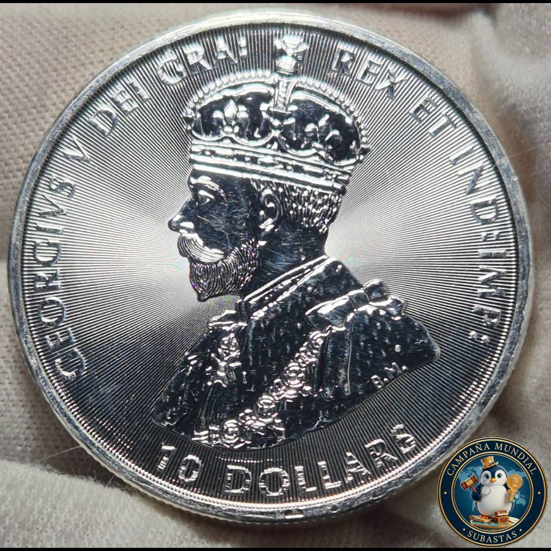 B1146 DOS(2) ONZAS DE 10 DOLLARS AÑO 2002  DE PLATA PURA (0.999) DE CANADA. UNC    CANADA