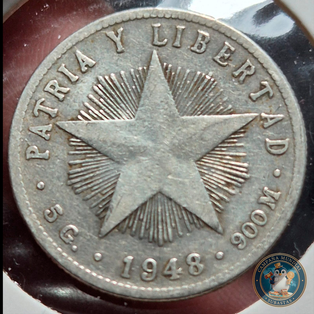 B211 .- MONEDA CUBANA DE 20 CENTAVOS  AÑO: 1948  5Gr PLATA:0.9  CUBA