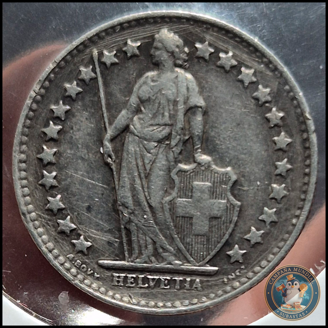 B216 .- MONEDA DE 1/2 FRANCO SUIZO AÑO: 1948  2.5Gr  LEY: 0.9    XF+   SUIZA