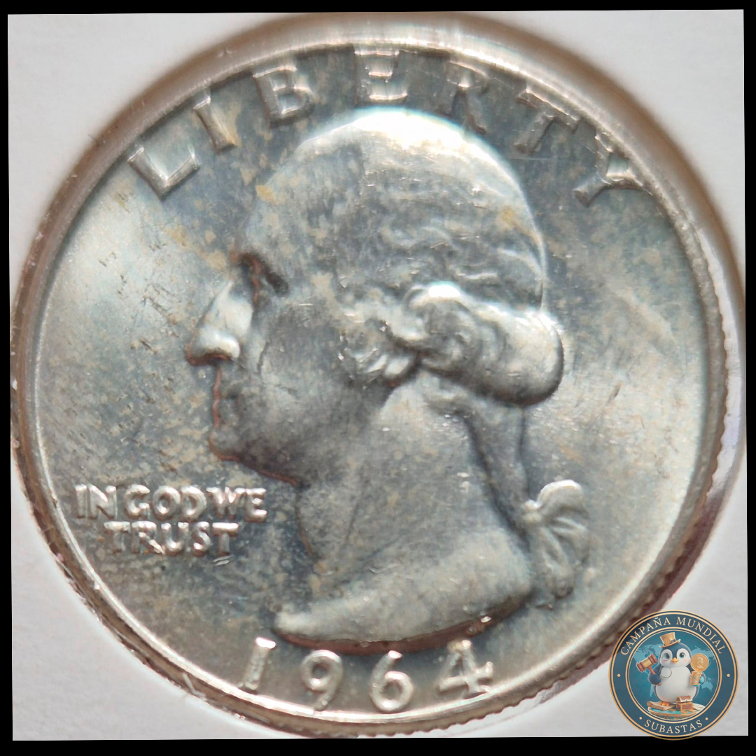 B217 .- MONEDA DE UN CUARTO DE DOLLAR  AÑO: 1964  6.25Gr   LEY: 0.9  UNC   USA
