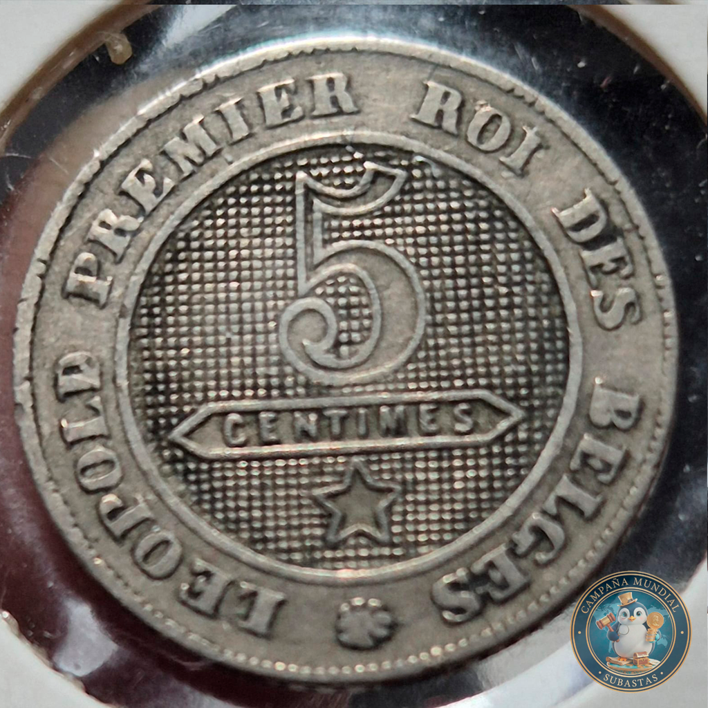 B219 .- MONEDA DE BELGICA  AÑO: 1863  2.8Gr  CUPRONIQUEL  XF+ BELGICA