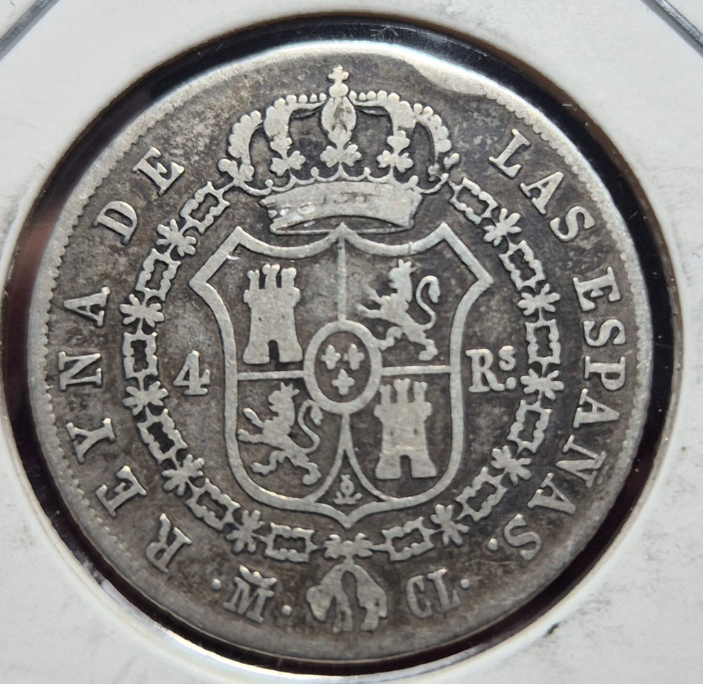 B627 .- MONEDA DE 4 REALES    CECA:MADRID  PLATA 0.9  AÑO: 1849  VF    ESPAÑA