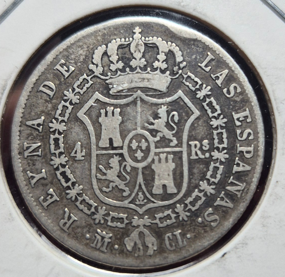 B627 .- MONEDA DE 4 REALES    CECA:MADRID  PLATA 0.9  AÑO: 1849  VF    ESPAÑA