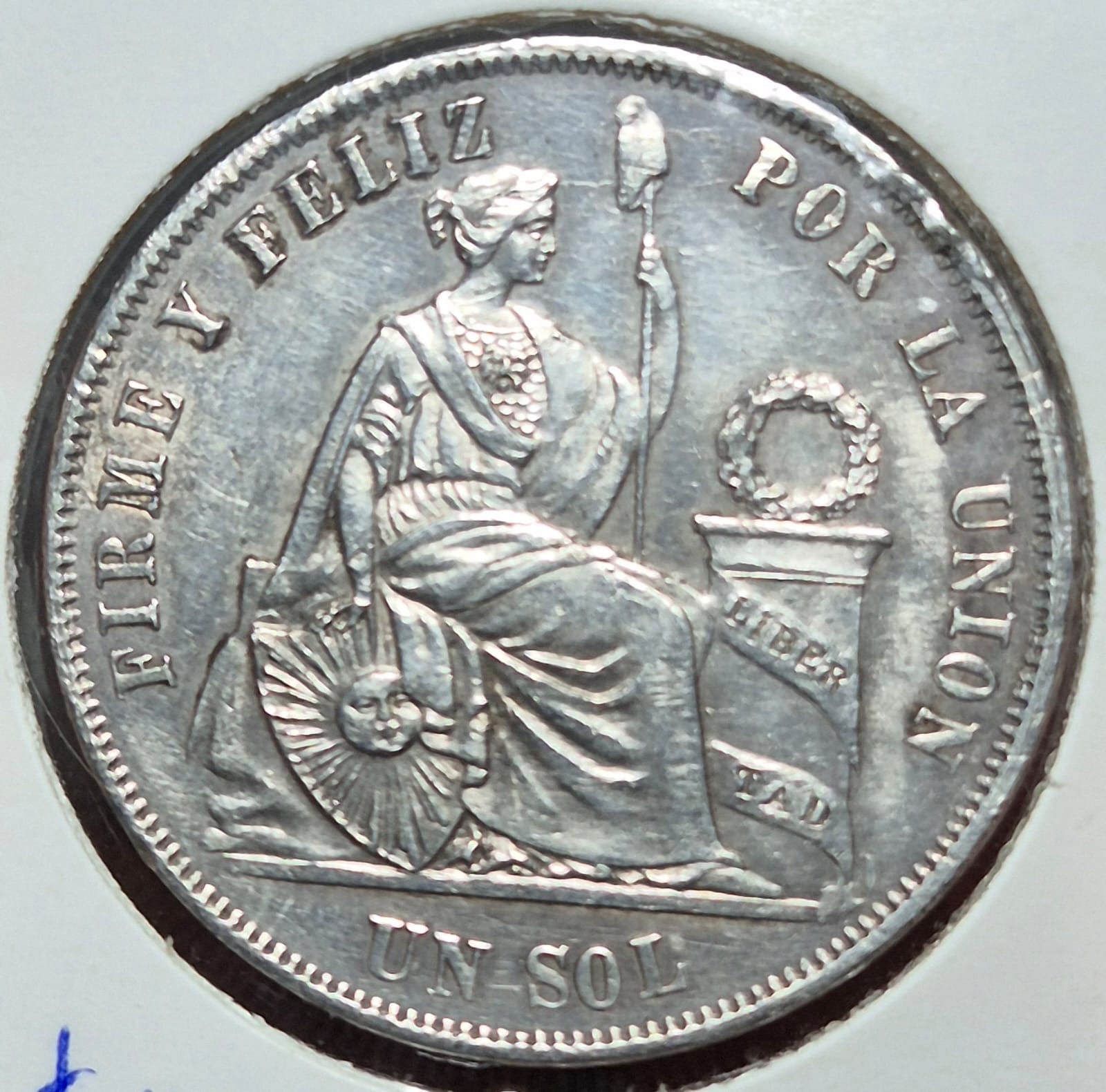 B631 .- MONEDA DE UN SOL PERUANO AÑO: 1964 PLATA 0,9   XF-    PERÚ