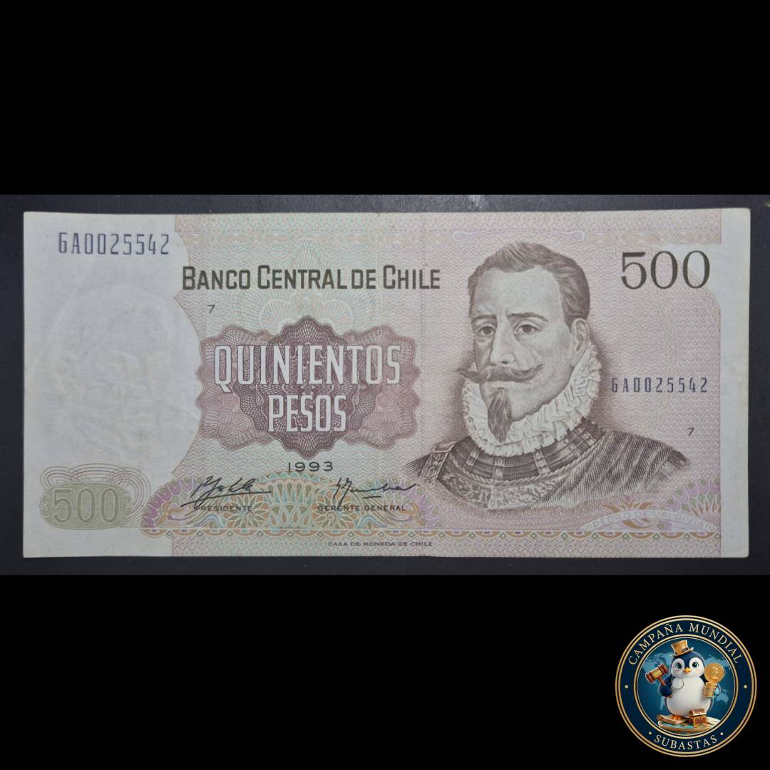 C1207 BILLETE DE 500 PESOS AÑO: 1993   ESTADO: UNC   CHILE